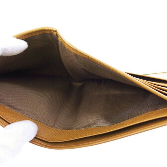 PRADA Two-folded wallet logo Safiano Leazer Auth USED - Picture 7 of 8